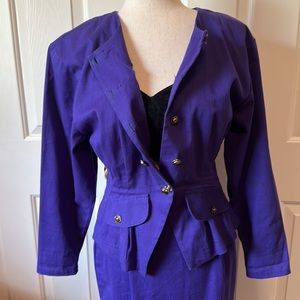 Peplum Jacket and skirt suit set | size: 4 | Color: purple